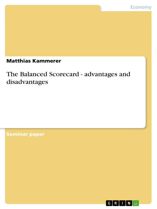 Title details for The Balanced Scorecard--advantages and disadvantages by Matthias Kammerer - Wait list